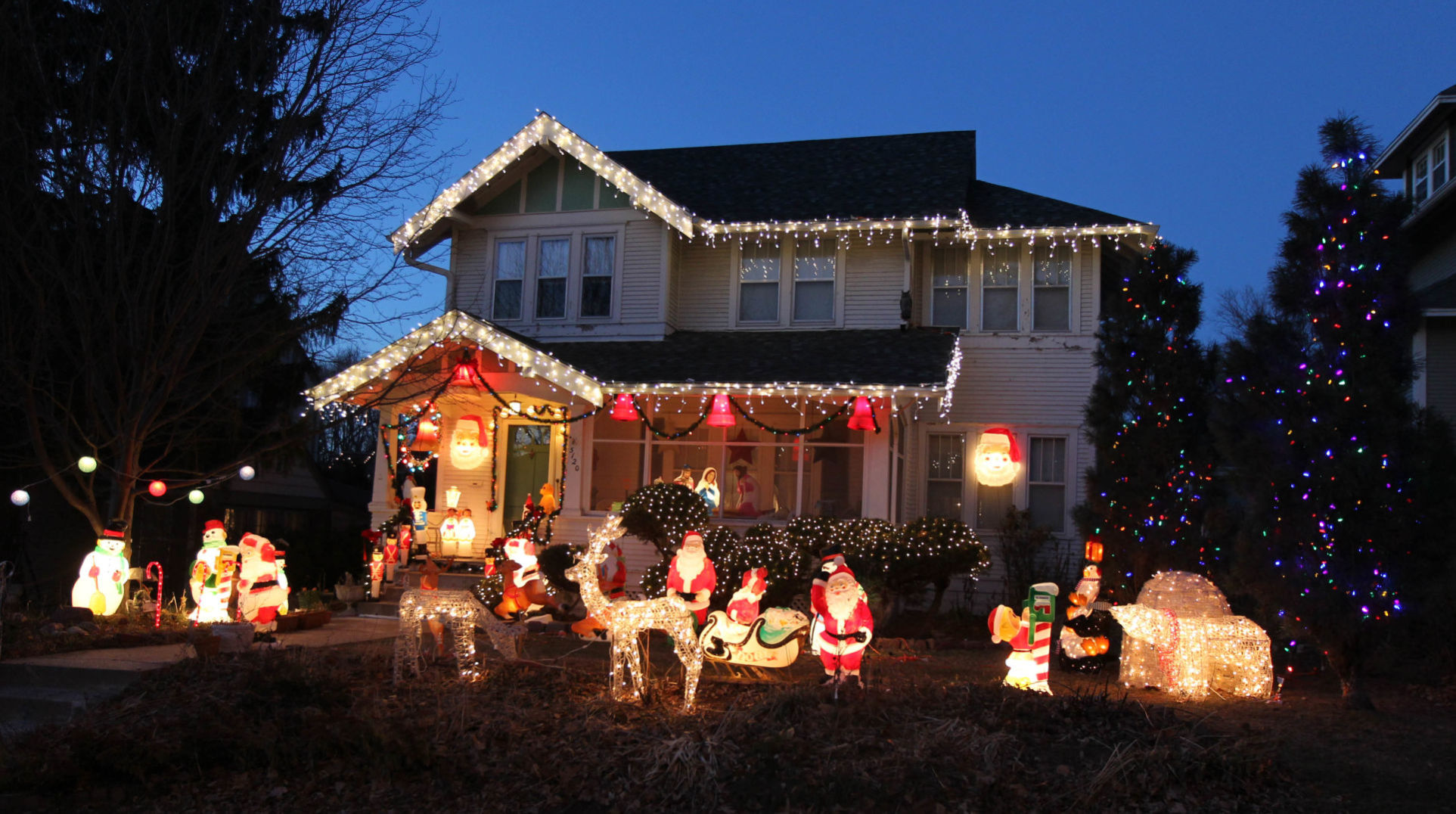 Christmas lights on display at at 5120 Underwood Ave.
